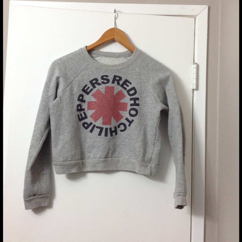 cropped Red Hot chili pepper sweater